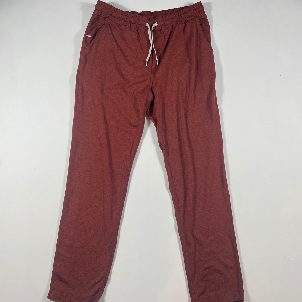 Vuori Sunday Performance Jogger Mens Pants Red Heathered Drawstring‎ Stretch